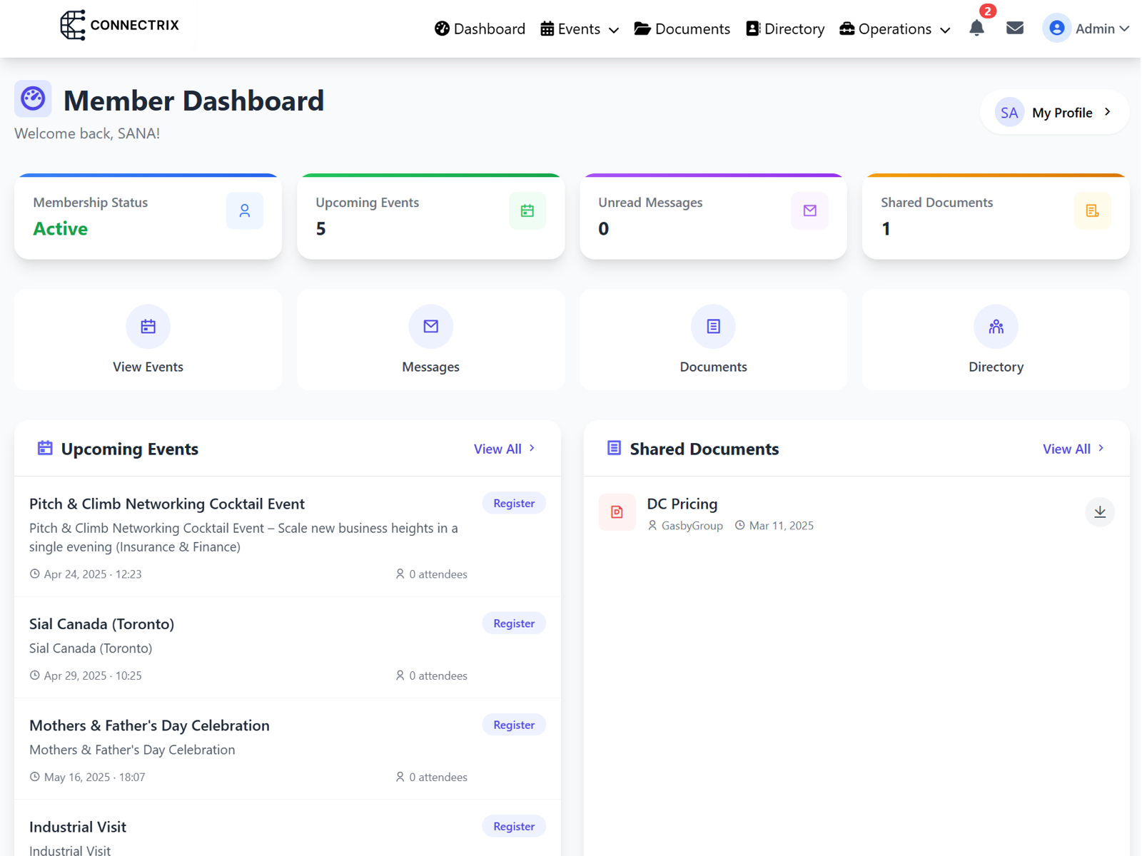 Member Dashboard